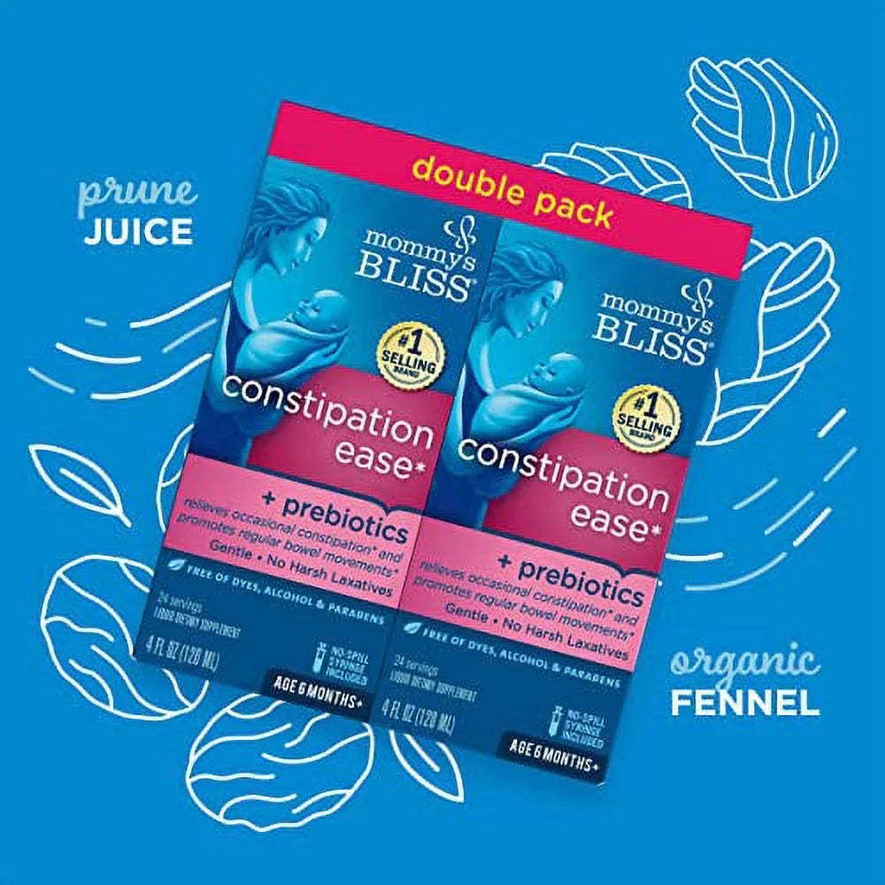 Baby Constipation Ease with Prebiotics, Gentle, 4 Fl Oz (Pack of 2) F552340