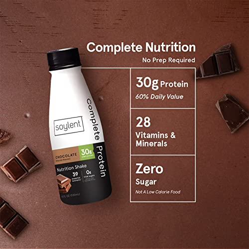 Complete Protein Shake, Chocolate, 30g Protein, Vegan, Dairy Free, 11oz (12 Pack) Q8795