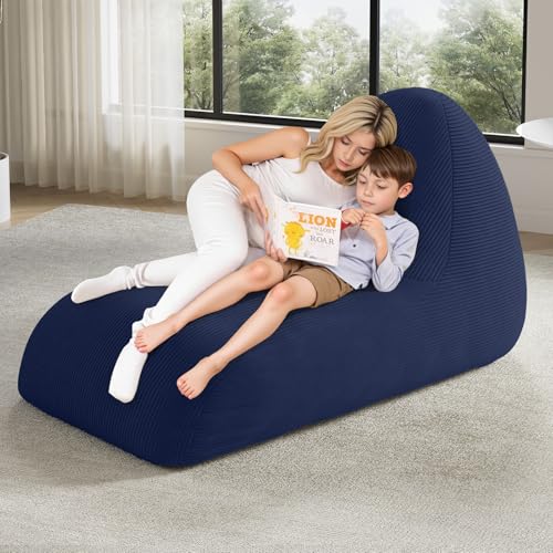 Unicorn Bean Bag Chair for Kids with Filler, Corduroy Floor Lounger, Pink W9694