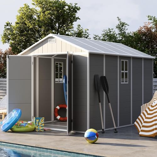 Outdoor Storage Shed 6 x 6 FT Resin Garden Shed with Lockable Door U891
