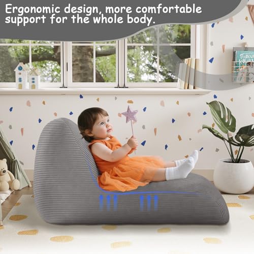 Unicorn Bean Bag Chair for Kids with Filler, Corduroy Floor Lounger, Pink W9694