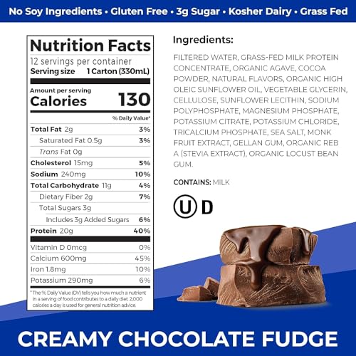 Protein Shake, Vanilla Bean, 20g Whey, 11 Fl Oz (Pack of 12) Y83753