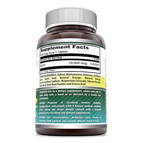 Biotin 10000 mcg Fast Dissolve Tablets, Strawberry, 120 Count S603