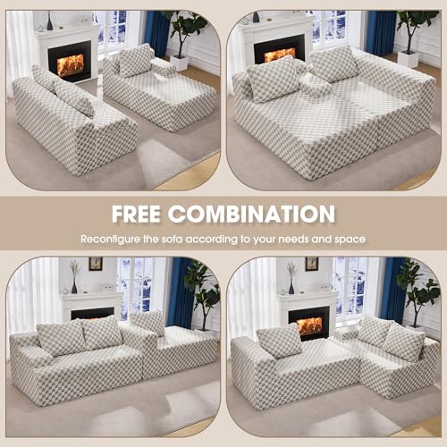 Modular L-Shape Sectional Sofa with Oversized Chaise A47792