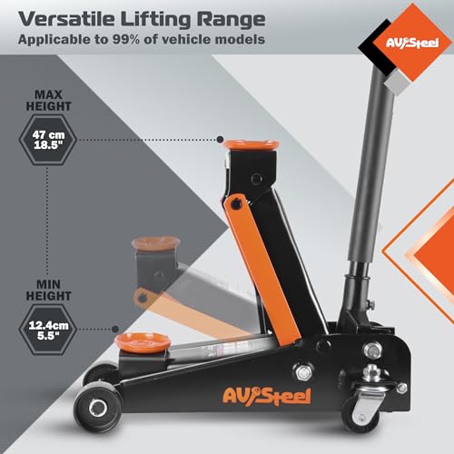 Heavy Duty Hydraulic Floor Jack, 3 Ton Capacity, Quick Lift for Cars X687