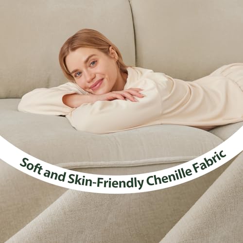 L Shaped Sectional Sofa Chenille Fabric for Living Room N6790