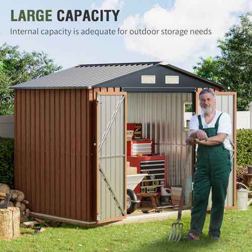 Metal Storage Shed 5x3 ft with Lockable Door for Garden and Backyard B82351