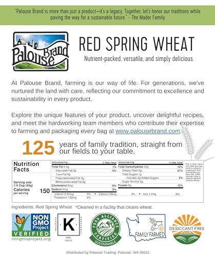 Hard Red Spring Wheat Berries, 25 lbs, Non-GMO, Kosher L4710