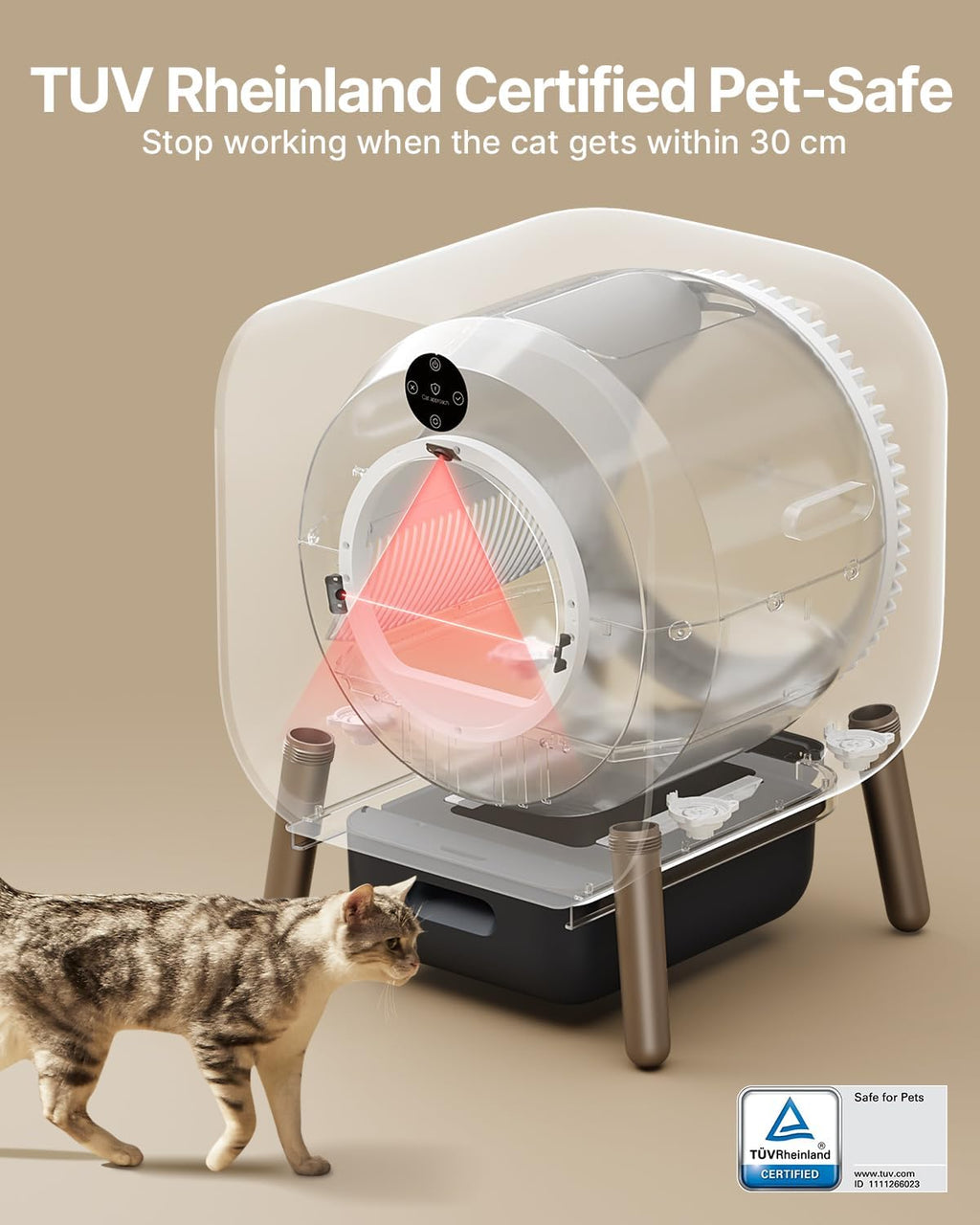 Automatic Self-Cleaning Cat Litter Box for Multi Cats, Extra Large with Odor Control E659