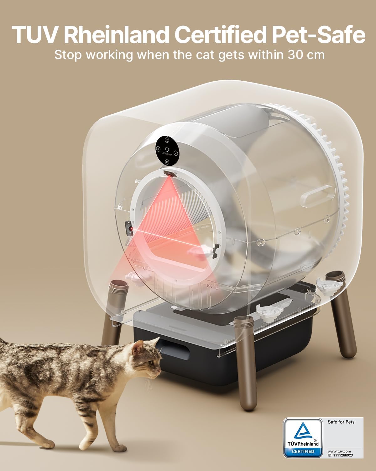 Automatic Self-Cleaning Cat Litter Box for Multi Cats, Extra Large with Odor Control E659