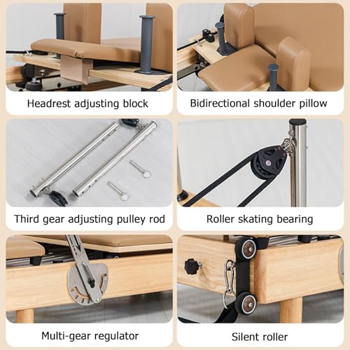 Foldable Pilates Reformer for Home Gym Strength Training S737503