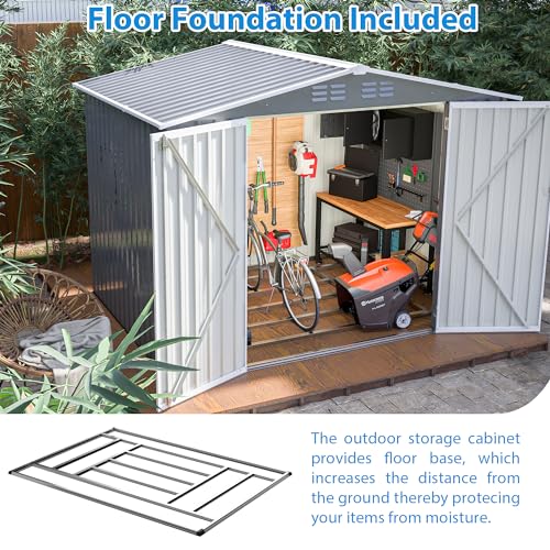 Outdoor Storage Shed, Heavy-Duty All-Weather Tool Shed with Lockable Doors C3585