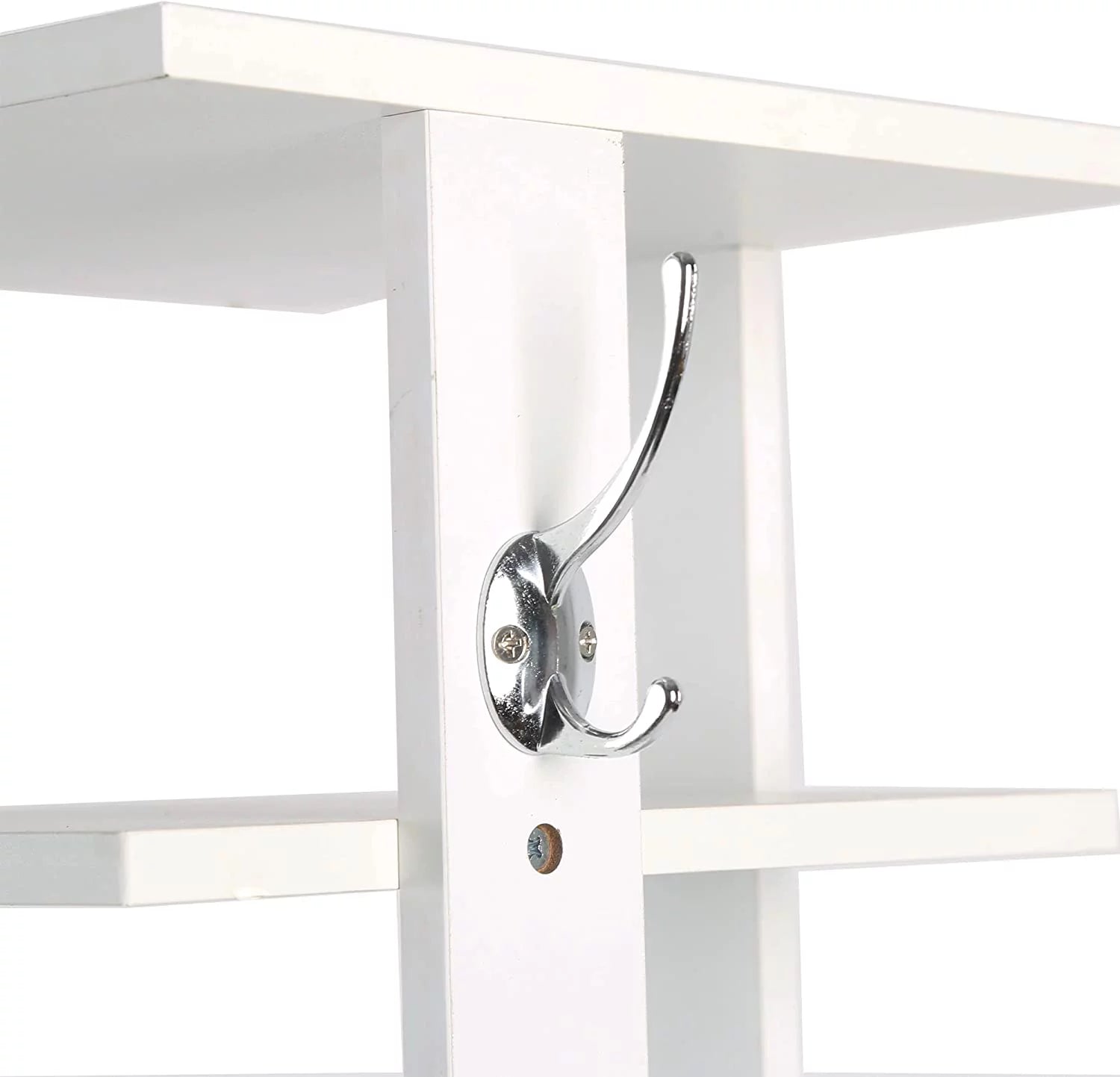 10-Tier Vertical Shoe Rack with Hanging Hooks, Slim Wooden Shoe Organizer K8858