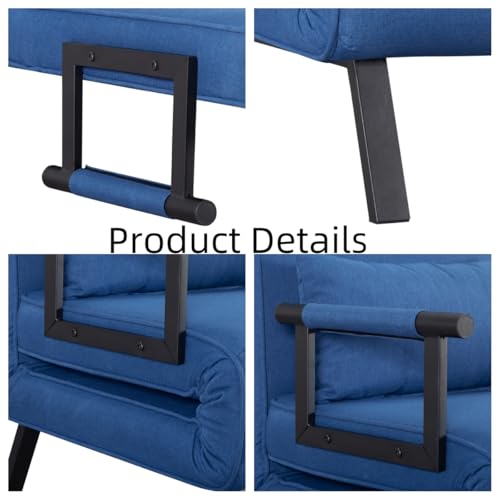 Sleeper Sofa Bed with Side Pocket, Convertible Futon Couch for Living Room X8857
