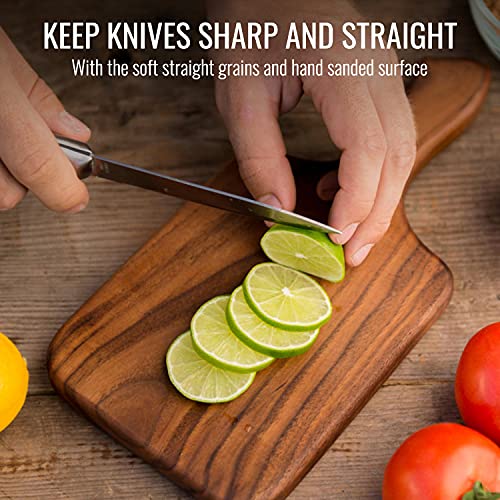 Dark Walnut Wood Cutting Board for Kitchen, Chopping and Serving, 16 x 8 V138952