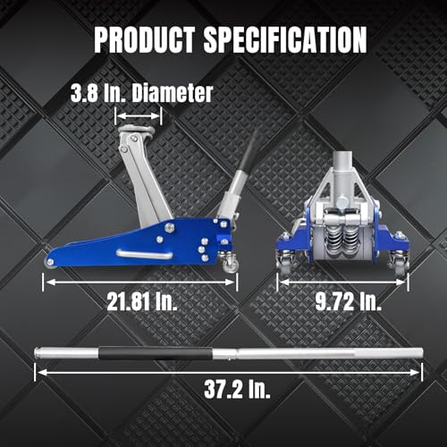 Hydraulic Low Profile Racing Floor Jack, 1.5 Ton Capacity E34626