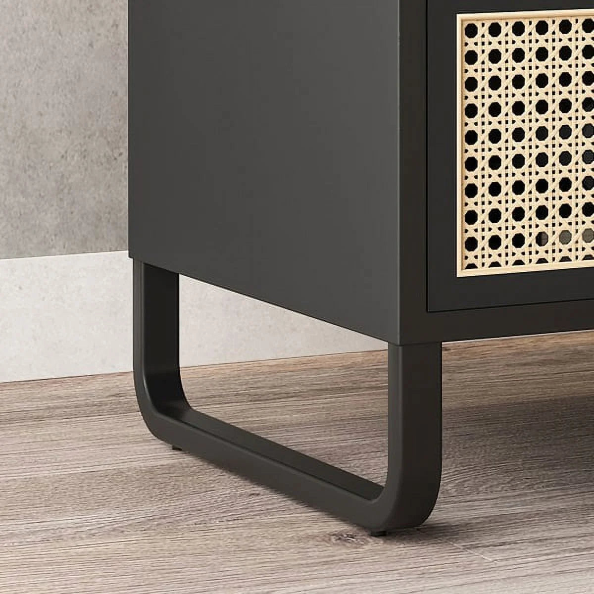 Minimalist Rattan Woven Nightstand with Drawer N162182