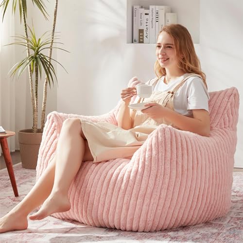 Plush Bean Bag Chair with Armrests for Adults and Teens M473