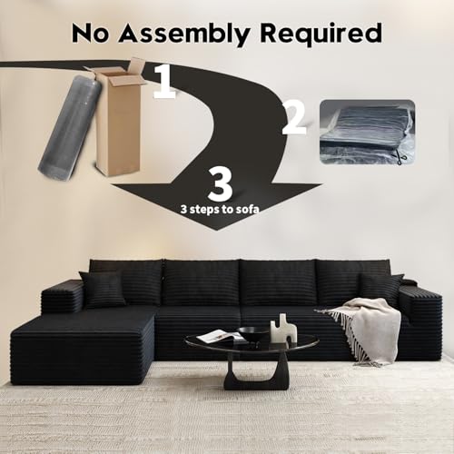 Modular Sectional Sofa with Ottoman, U-Shaped Deep Seat Couch for Living Room O870