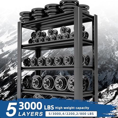 Heavy Duty Garage Shelving Unit, 5-Tier Adjustable Metal Storage Rack Y532