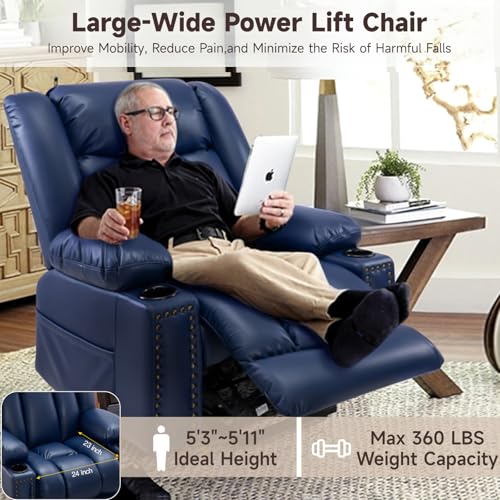 Power Lift Recliner Chair for Elderly with Heat and Massage, Adjustable Positions, Dark Brown P618617