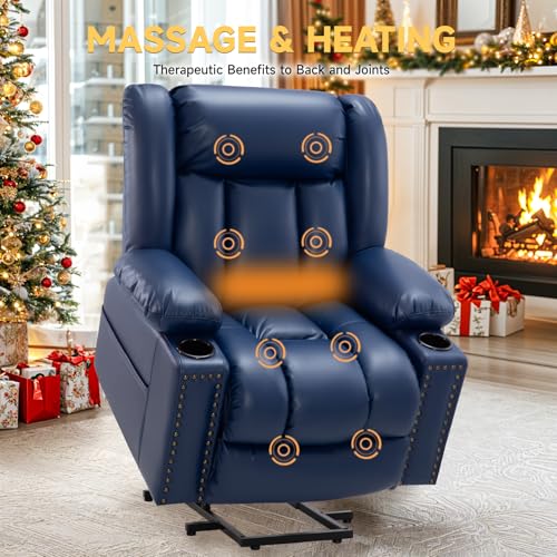 Power Lift Recliner Chair for Elderly with Heat and Massage, Adjustable Positions, Dark Brown P618617