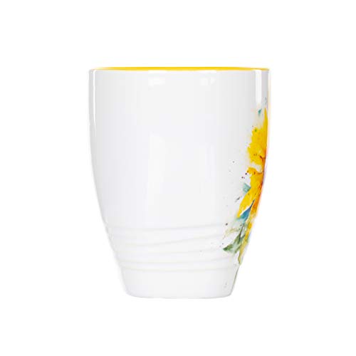 Lavender Flower Watercolor Ceramic Mug with Easy Grip Handle B9257