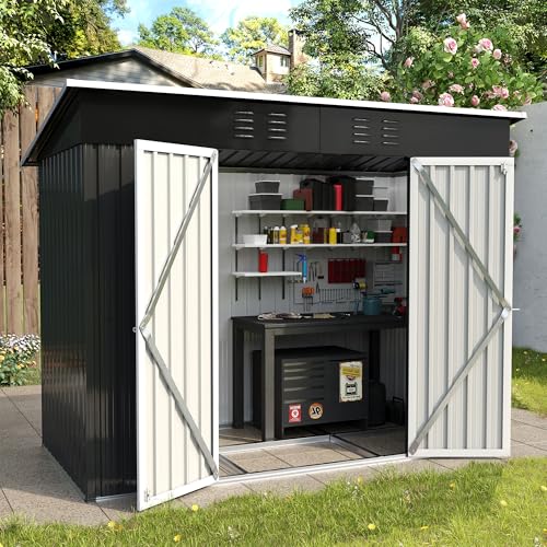 Outdoor Storage Shed 6 x 6 FT Resin Garden Shed with Lockable Door U891