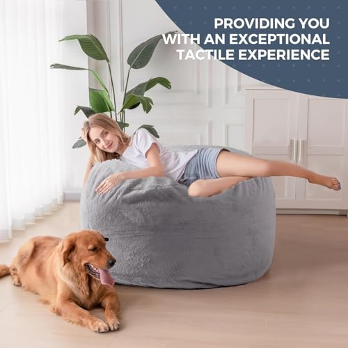 Giant Bean Bag Chair Bed for Adults, Convertible Floor Sofa Mattress R473823