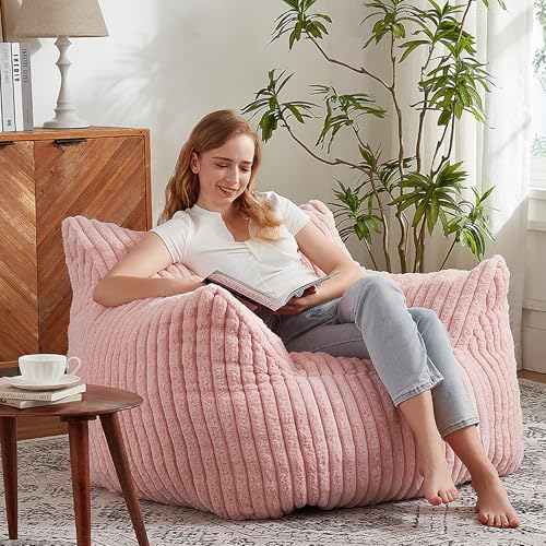 Plush Bean Bag Chair with Armrests for Adults and Teens M473