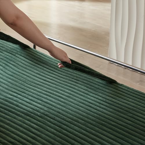 81" Foldable Convertible Sleeper Sofa Bed with Corduroy Upholstery and Pillow O1547