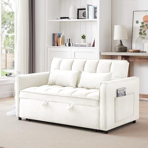 Convertible Sleeper Sofa Bed with Pull-Out Bed and Adjustable Backrest V521