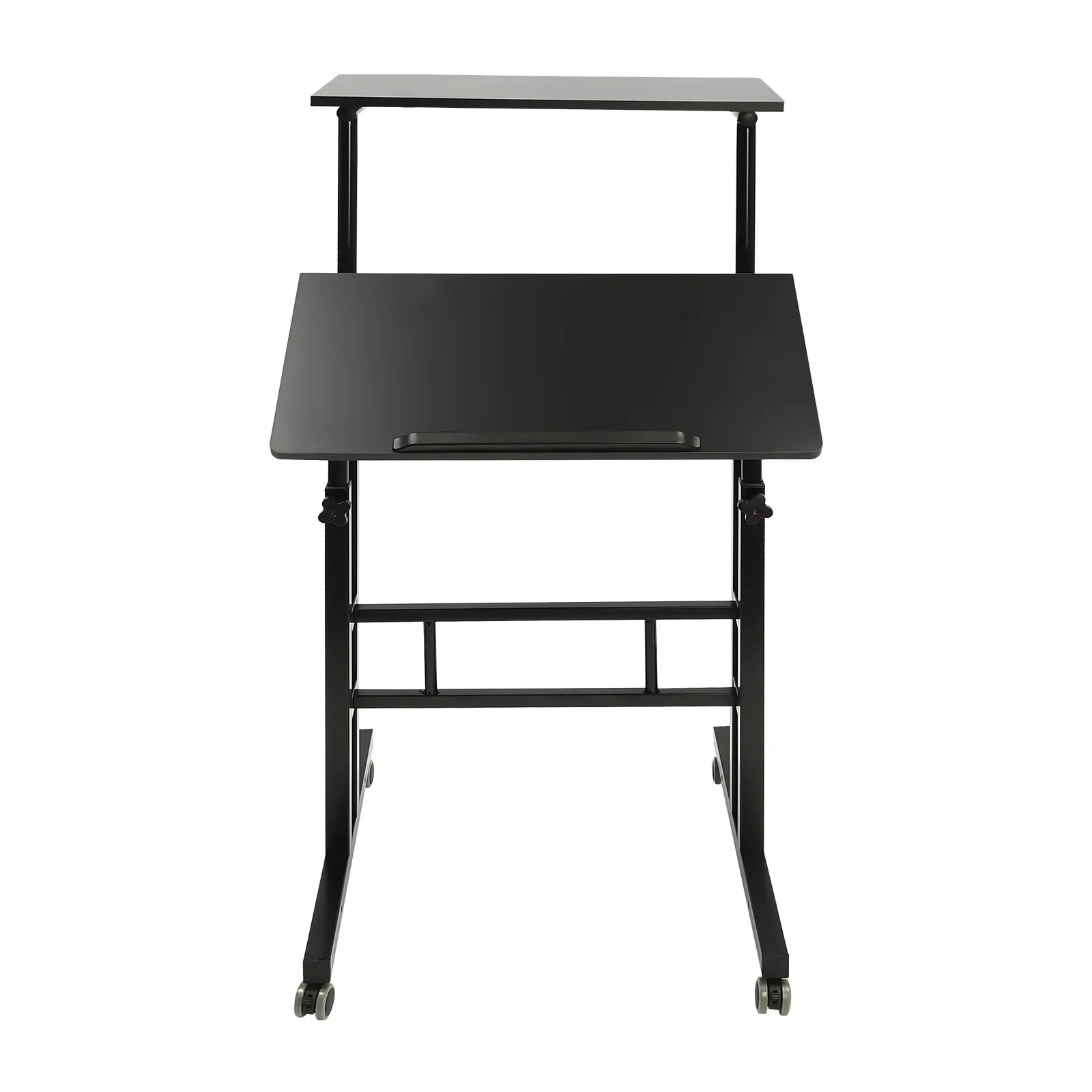24" Mobile Stand Up Desk Adjustable Height with Wheels for Home Office A350689