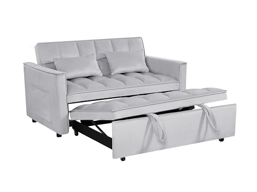 Convertible Sleeper Sofa Bed with Pull-Out Bed and Adjustable Backrest V521