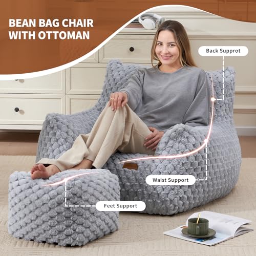 Giant Bean Bag Chair for Adults with Foot Rest Z4047