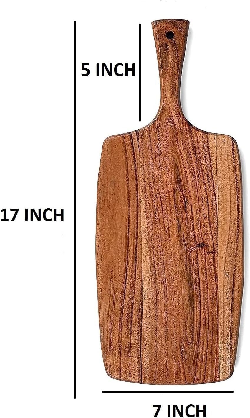 Acacia Wood Cutting Board for Kitchen Chopping and Serving, 17 by 7 Inches O22631