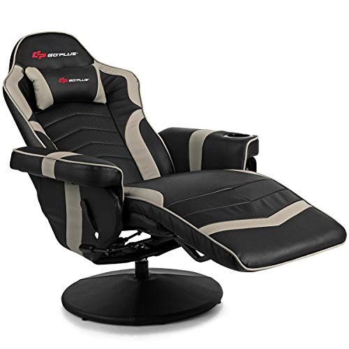 Massage Gaming Chair with Adjustable Backrest and Footrest G669073