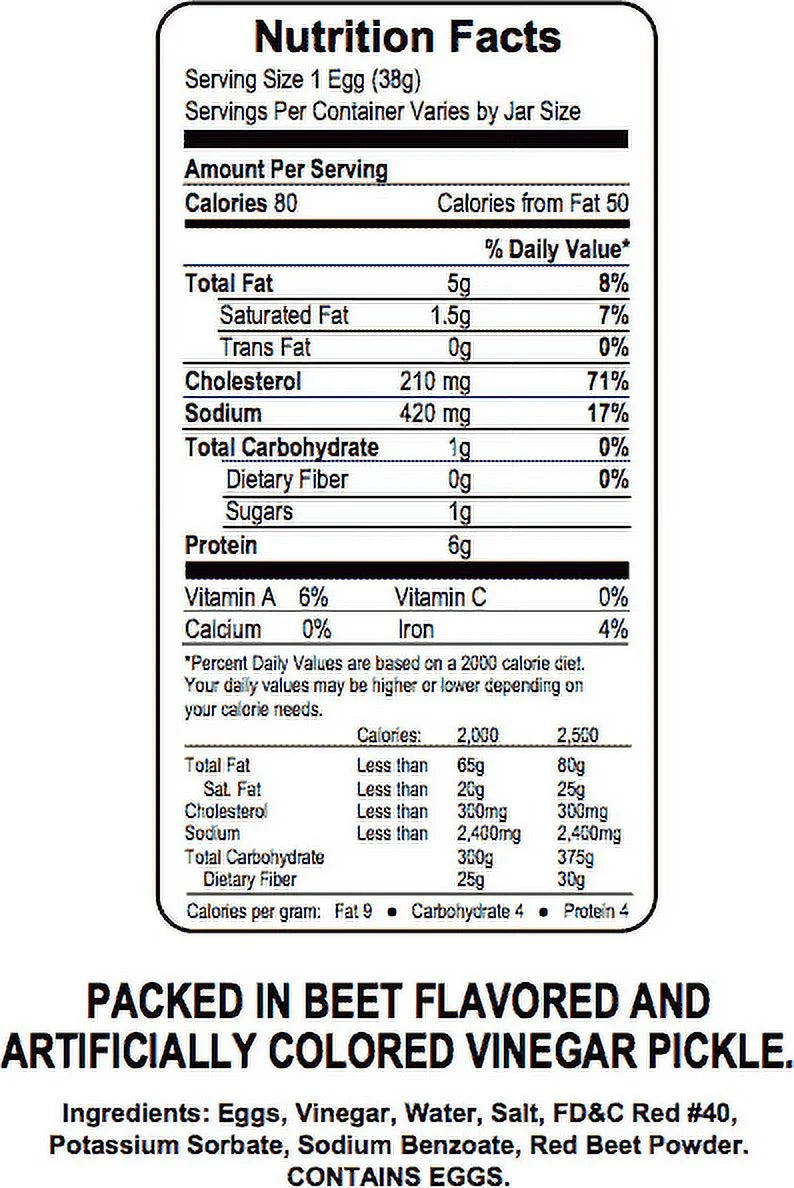 Pickled Eggs Half Gallon 32oz X885018