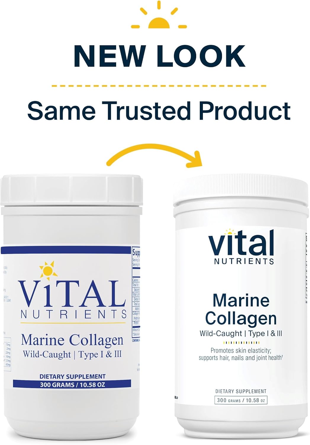 Marine Collagen Powder Unflavored, Type I & III, for Hair Skin Nails and Joints, 60 Capsules U552683