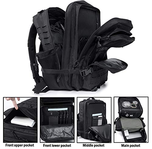 Military Tactical Backpack for Men with Molle Daypack Hiking Rucksack U675196