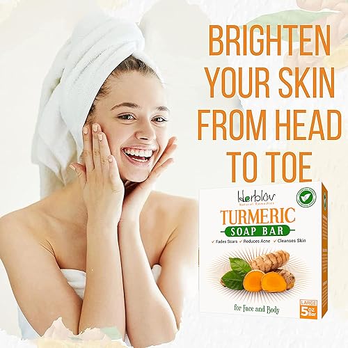 Turmeric Soap Bar for Face and Body, Skin Brightening, 5oz E73430