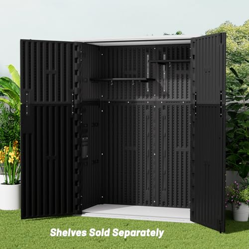 Outdoor Vertical Storage Shed, 57 Cu.ft, Waterproof, Lockable, Brown G868262