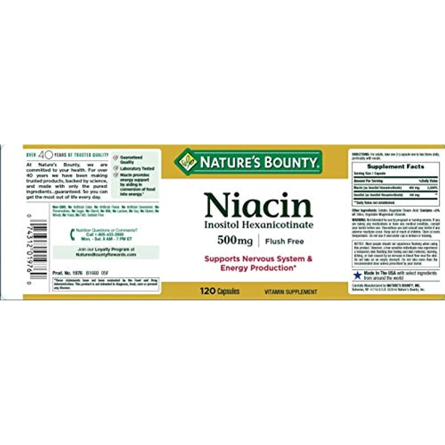 Niacin Flush Free 500 Mg X6638