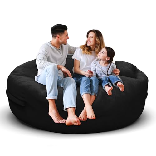 Bean Bag Chair for Adults 3FT, Soft Removable Cover, Light Gray X3039