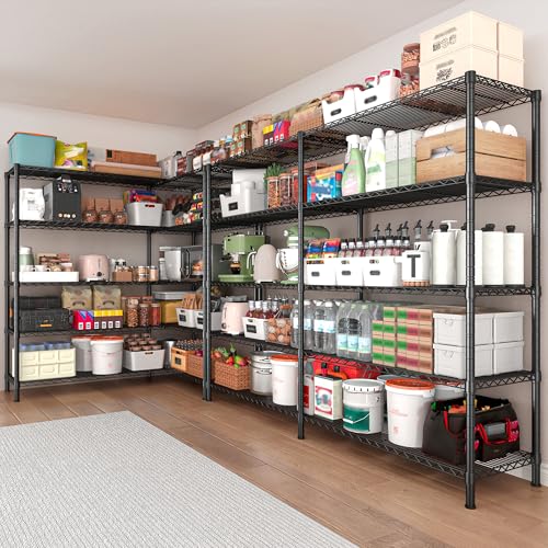 Metal Storage Shelving Unit 5-Tier Heavy Duty Adjustable Wire Shelves F25196