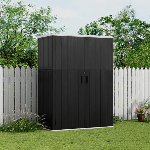 Outdoor Vertical Storage Shed, 57 Cu.ft, Waterproof, Lockable, Brown G868262
