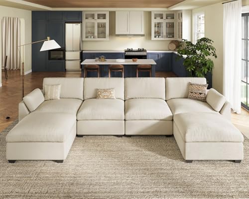 Extra Large Modular Sectional Sofa, 4-Seater L Shaped Couch, Velvet Convertible for Living Room L139