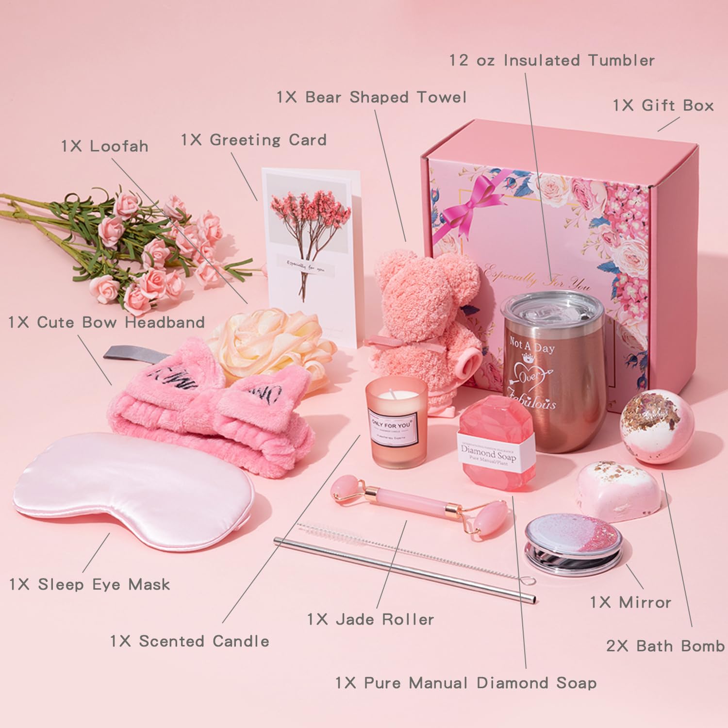 Rose Bath Relaxing Gift Set for Women W8775