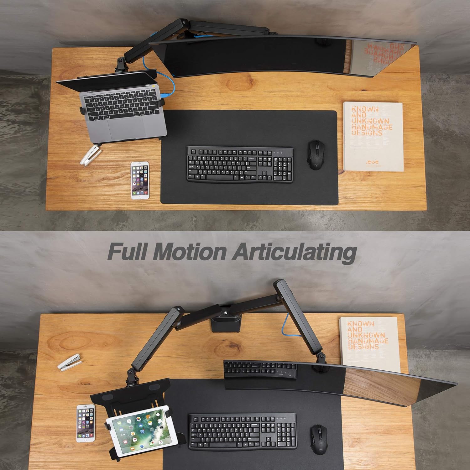 Laptop and Monitor Arm for 15.6" Notebook and 32" Monitor, Dual Full Motion Adjustable Arms W796351