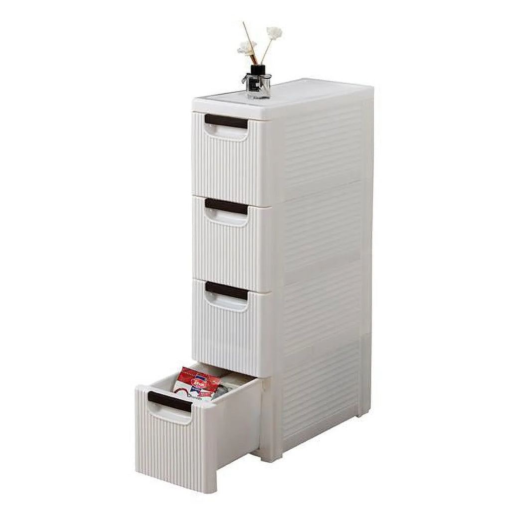 Narrow 4-Tier Rolling Cart Storage Cabinet with Wheels N1677